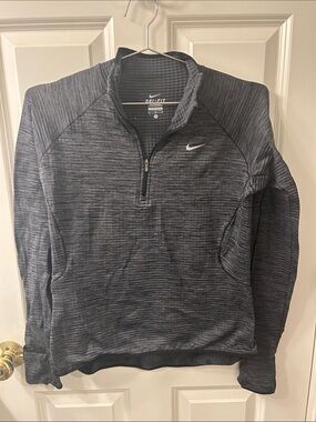 Nike Black Heathered Dri-FIT Quarter Zip Pullover